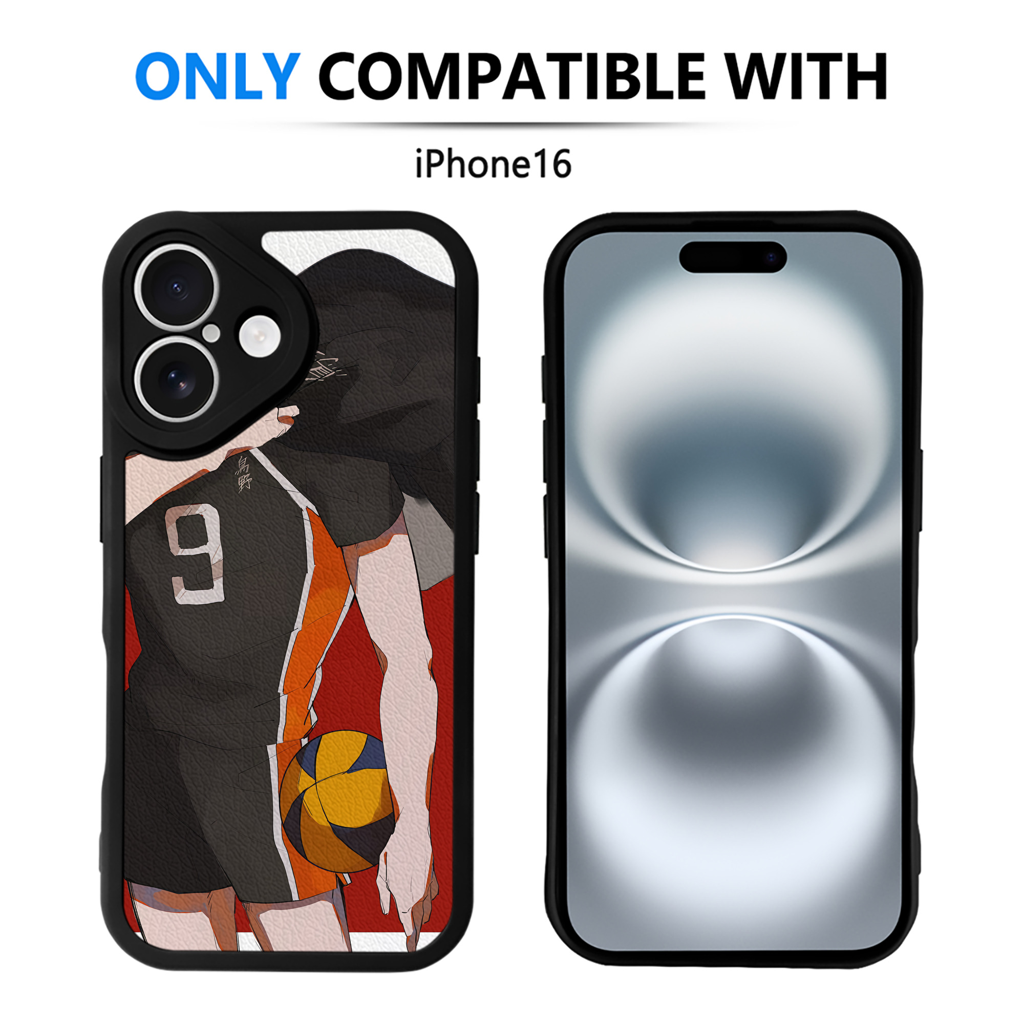 （画像用） ハイキュー!! Haikyu!! 【iPhone 16シリーズ対応】シリコンスマホケース（レザー調） 材質：シリコン